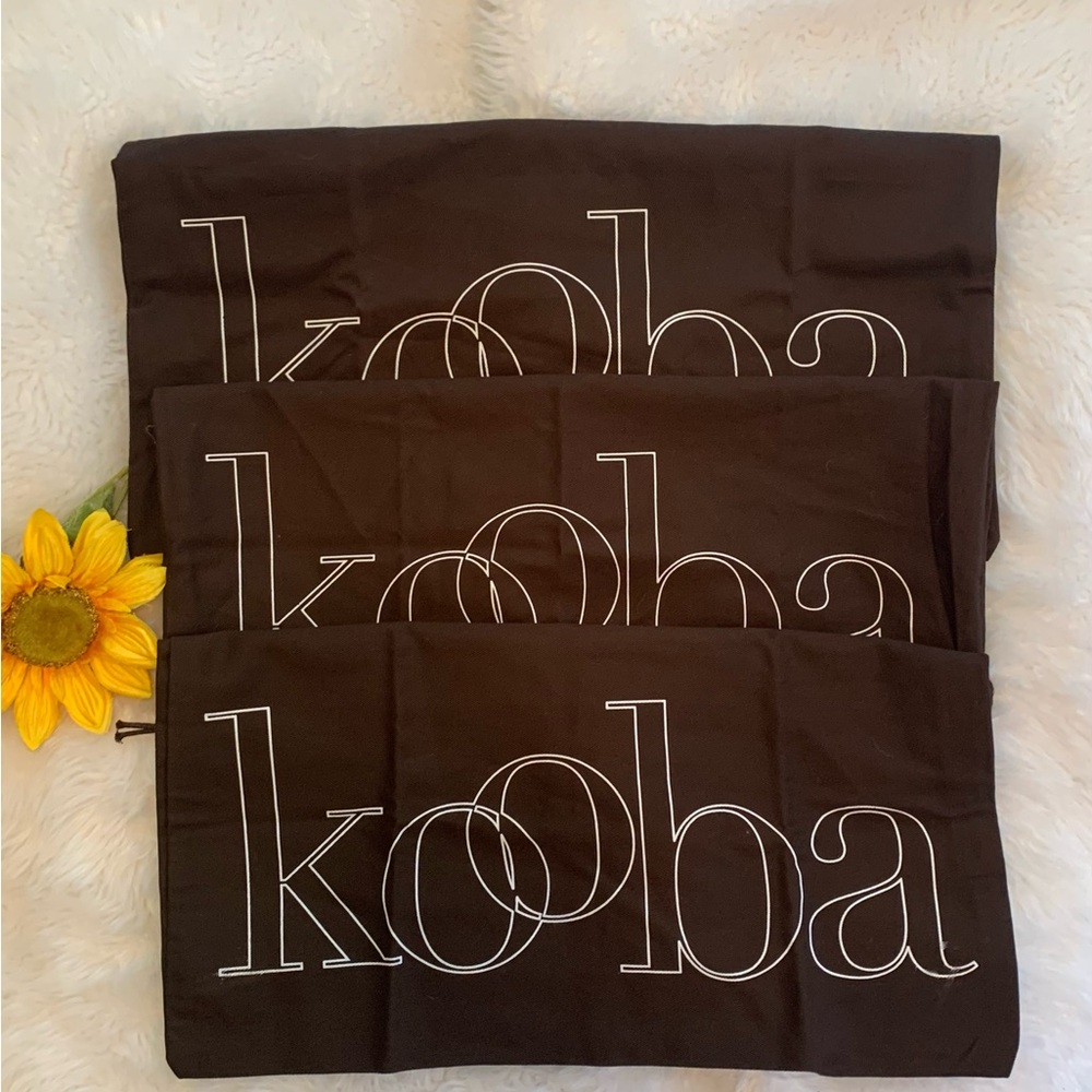 KOOBA Larger brown heavier drawstring dust bags (3)total LNWOT
